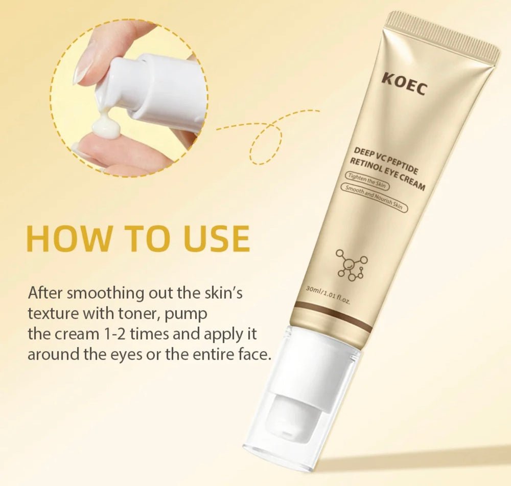 How to use KOEC Deep VC Peptide Retinol Eye Cream