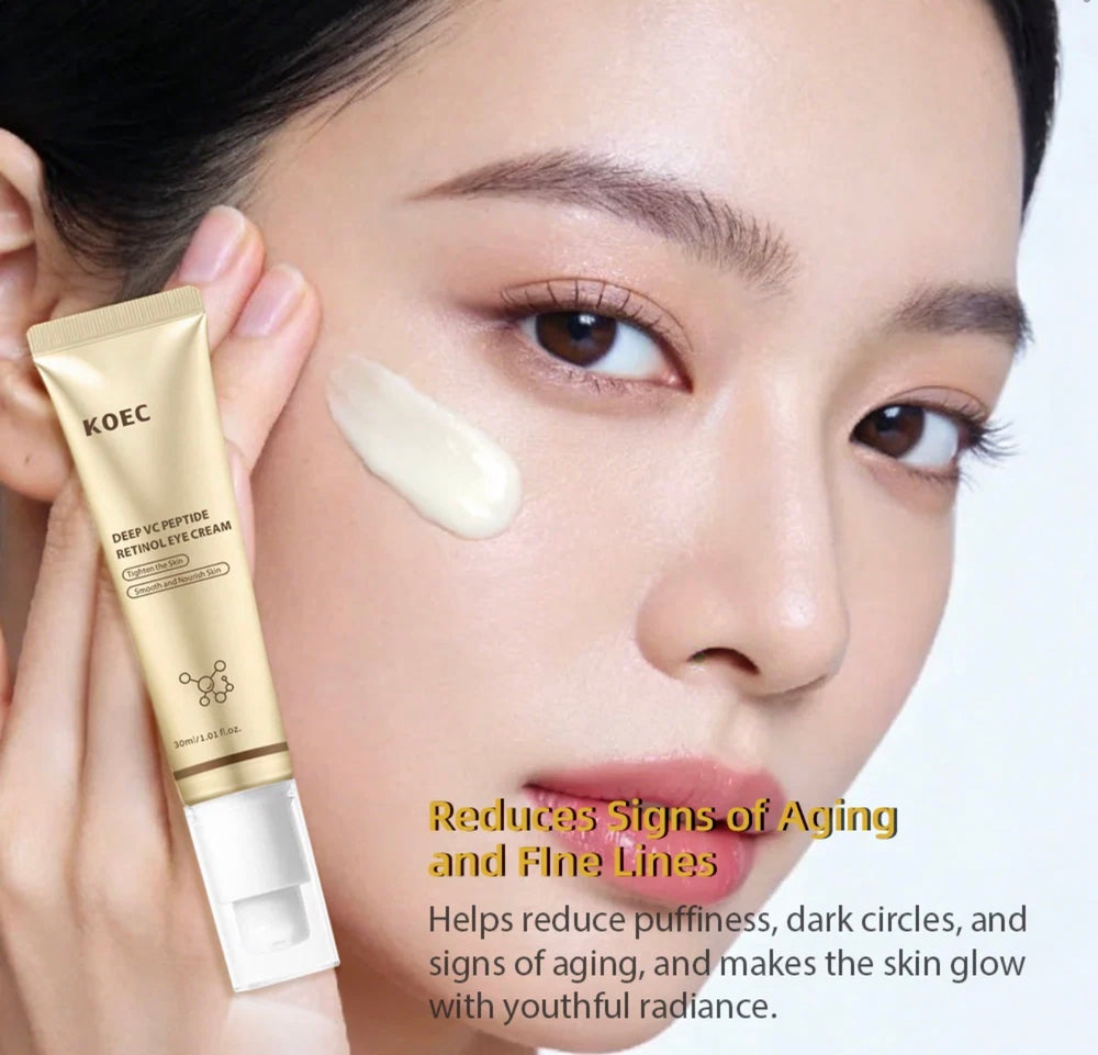 KOEC Deep VC Peptide Retinol Eye Cream under-eye application