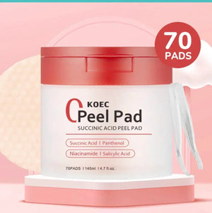 KOEC Exfoliating Toner Pads with Succinic Acid, AHA, BHA (70 - Beautivana