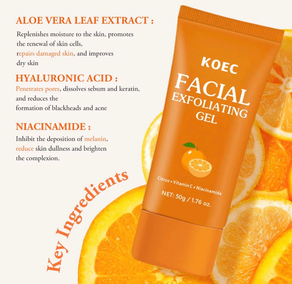 KOEC Facial Exfoliating Gel ingredients aloe vera hyaluronic acid niacinamide