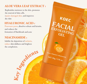KOEC Facial Exfoliating Gel ingredients aloe vera hyaluronic acid niacinamide