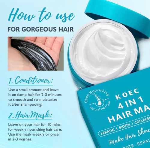 How to use KOEC 4 in 1 Hair Mask as conditioner or weekly hair mask