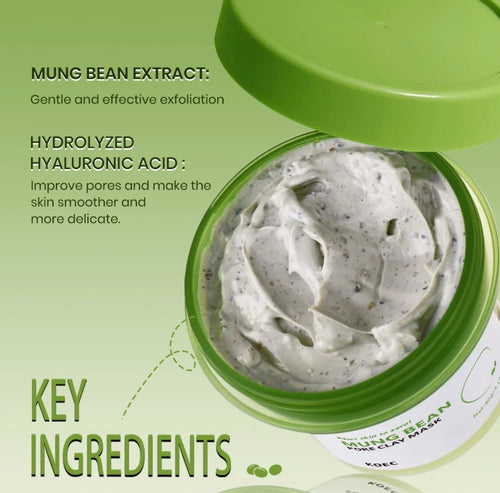 KOEC Mung Bean Clay Mask with mung bean extract and hydrolyzed hyaluronic acid