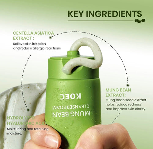 KOEC mung bean cleanser with centella mung bean and hyaluronic acid