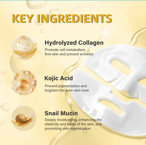 KOEC hydrogel mask with hydrolyzed collagen kojic acid and snail mucin