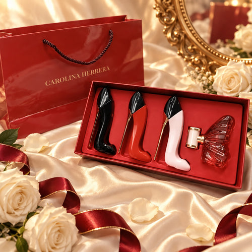 Four-piece butterfly and stiletto perfume gift set