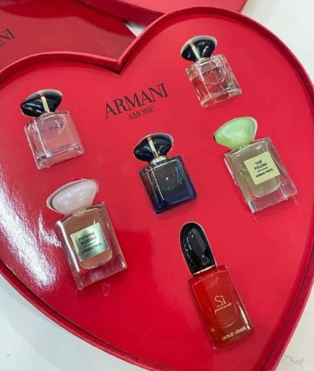Luxury Mini Perfume Gift Set – Designer Inspired Fragrance Collection in Heart Box (6PCS) - Beautivana