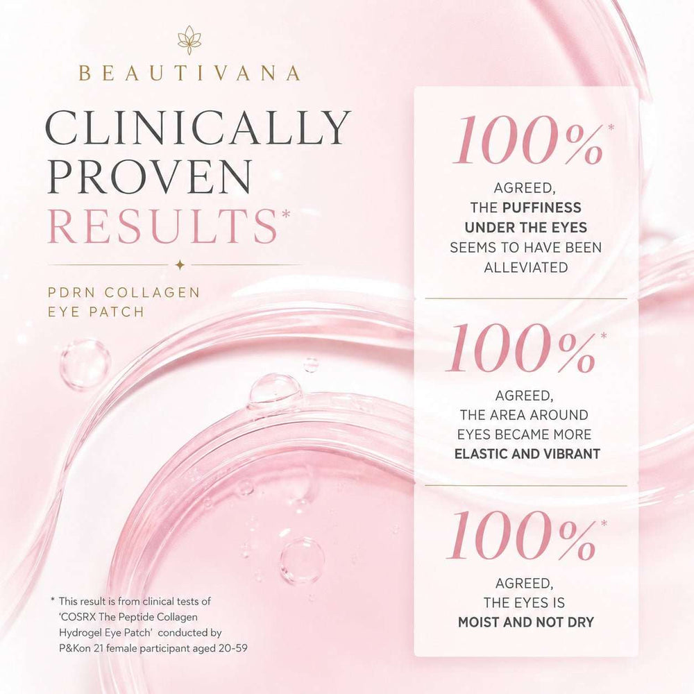 PDRN Collagen Hydrogel Eye Patches – 60 Count - Beautivana