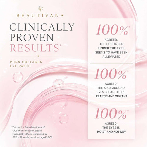PDRN Collagen Hydrogel Eye Patches – 60 Count - Beautivana