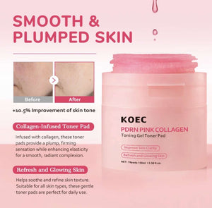 PDRN Pink Collagen Toner Pads - 70 Count - Beautivana