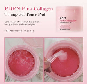 PDRN Pink Collagen Toner Pads - 70 Count - Beautivana