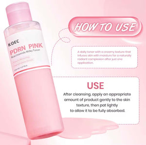 PDRN Pink Milky Toner Glass Skin – KOEC Hydrating Glow Toner - Beautivana