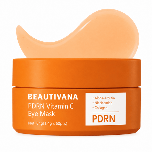 PDRN Vitamin C Hydrogel Eye Masks – 60 Count - Beautivana