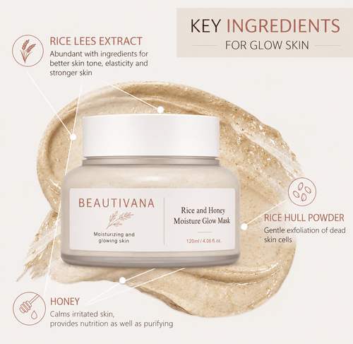 Rice & Honey Hydrating Face Mask - Beautivana