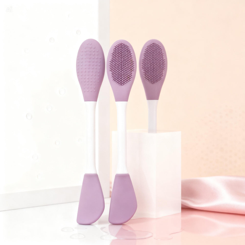Double-Ended Silicone Exfoliating Brush – Gentle Scrubber for face pores
