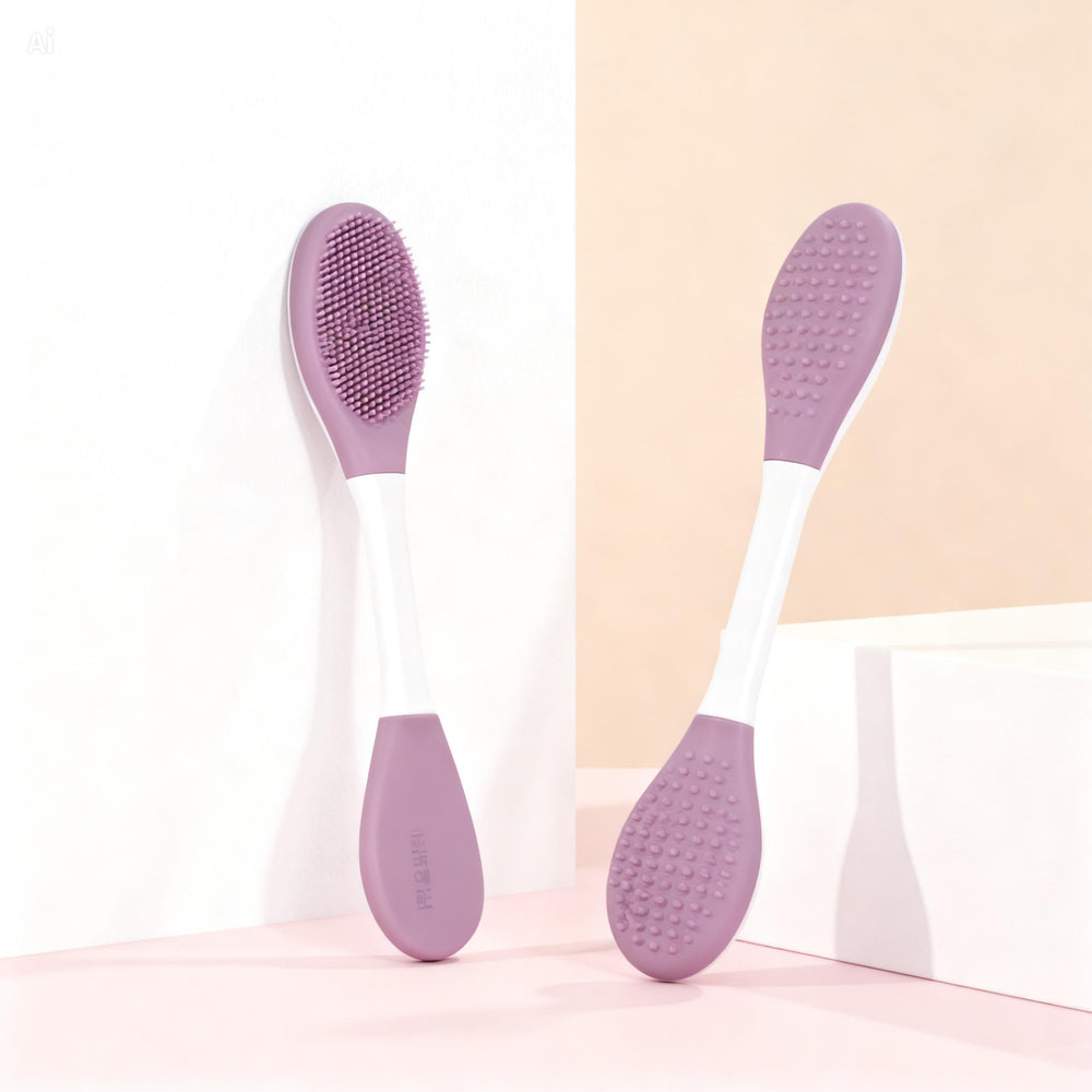 Double-Ended Silicone Exfoliating Brush – Gentle Scrubber for face pores