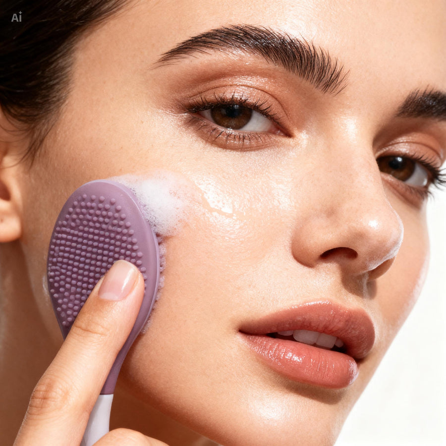 Double-Ended Silicone Exfoliating Brush – Gentle Scrubber for face pores