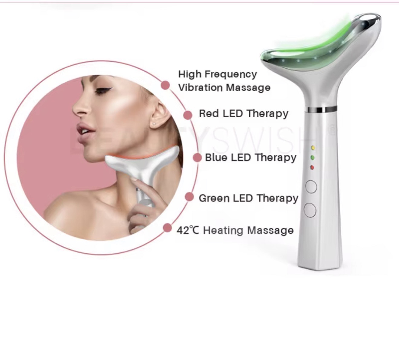 Beautivana Neck & Face Massager – 3 Color Modes & Vibration - Image 6