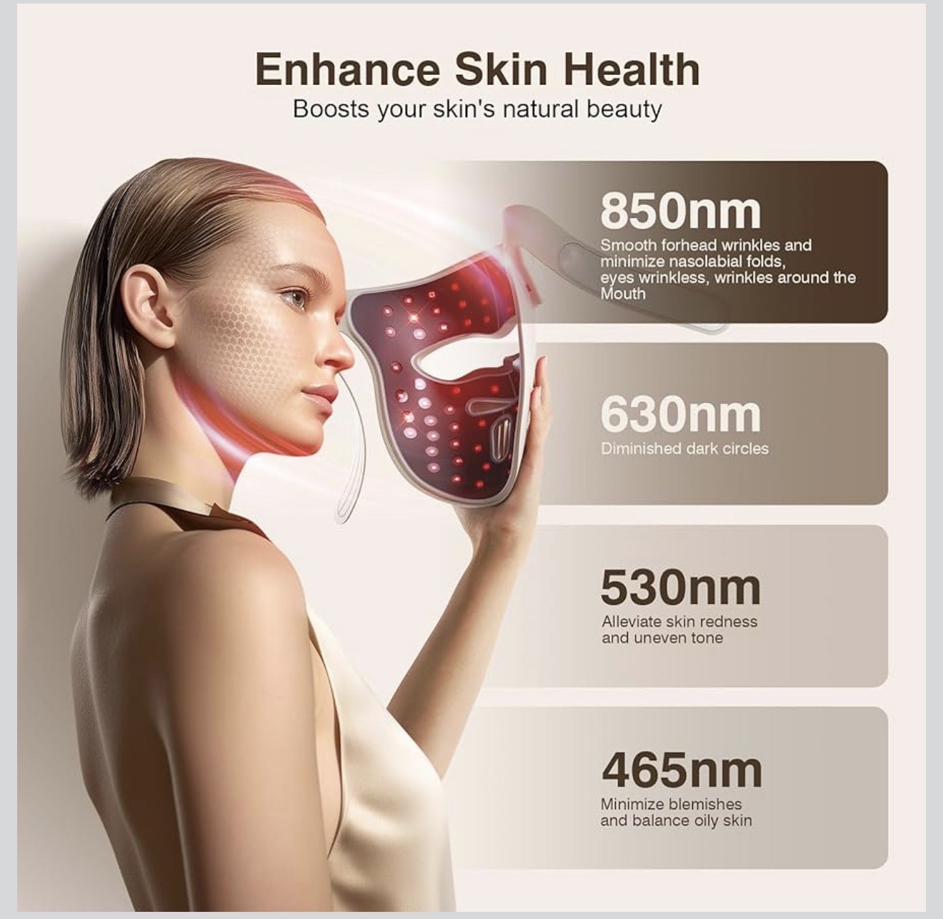 Beautivana 3D Wireless LED Light Therapy Face Mask – 7 Color Rejuvenation for Anti-Aging, Acne & Skin Renewal - Image 2
